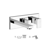 Set de finition Gessi pour mitigeur monocommande BRAUSE avec inverseur 2 voies et bec de baignoire, 1 sortie : sortie libre sur UPK sortie : après inverseur bec de baignoire, 44907727, 44907727, Color