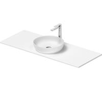 Set de lavabos Duravit Sivida rond avec console 1280x500x123mm, 2680153200, 2680153200, Colorazione: Lavabo Interno: Bianco seta opaco, esterno: Bianco seta opaco; Console: Bianco