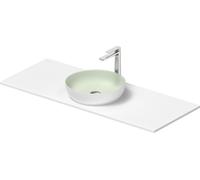 Set de lavabos Duravit Sivida rond avec console 1280x500x123mm, 268015FG00, 268015FG00, Colorazione: Lavabo Interno: Verde pallido opaco, esterno: Bianco seta opaco; Console: Bianco
