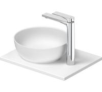 Set de lavabos Duravit Sivida rond avec console 410x330x123mm, 2680223200, 2680223200, Colorazione: Lavabo Interno: Bianco seta opaco, esterno: Bianco seta opaco; Console: Bianco