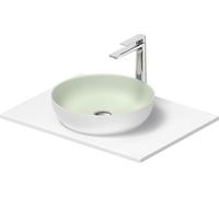 Set de lavabos Duravit Sivida rond avec console 680x500x123mm, 268012FG00, 268012FG00, Colorazione: Lavabo Interno: Verde pallido opaco, esterno: Bianco seta opaco; Console: Bianco