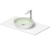 Set de lavabos Duravit Sivida rond avec console 880x500x123mm, 268013FG00, 268013FG00, Colorazione: Lavabo Interno: Verde pallido opaco, esterno: Bianco seta opaco; Console: Bianco