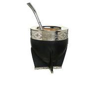 Set de Mate y Bombilla Artesanal (Nero e grigio)