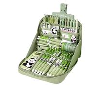 Set De Papelería Panda - Set De Aprendizaje Primaria | Llavero, Bolígrafos, Cuaderno, Regla, Separadores Y Estuche Para Adolescentes, Mujeres, Niños Y Niñas Cuaderno Estético Bolígrafo Estuche