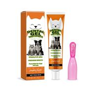 Set de pasta dental para perros y gatos, gel de dentición con sabor a vainilla para combatir la placa y refrescar el aliento, limpieza dental y cuidado de las encías para perros y gatos