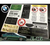 Set decalcomanie adesivi per Bmw E46 3 serie 320 325 M3 tutti i modelli migli...