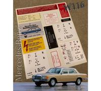 Set decalcomanie adesivi per Mercedes-Benz W116 Classe S tutti i modelli...