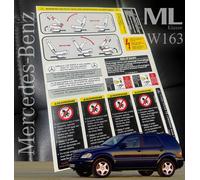Set decalcomanie adesivi per Mercedes ML serie W163 98-2005 tutti i modelli...