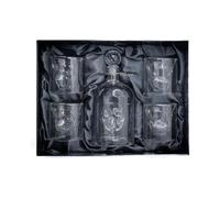 Set decanter 3D a forma di teschio di alta qualità, dispenser per whisky e tequila in cristallo soffiato a mano con bicchieri a doppia parete, set regalo di lusso gotico per Halloween, compleanni e