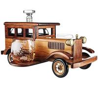 Set decanter per whisky con decanter da 1000 ml, 2 bicchieri di cristallo e supporto per auto vintage per gli amanti del whisky