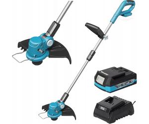 Set decespugliatore elettrico con batteria da 2,0 Ah e caricabatterie, Garden DEDRA DED7016 18 V, diametro di taglio 30 cm, 18 V, 8800 giri/min, leggero ed ergonomico, 1,9 kg, tubo telescopico e