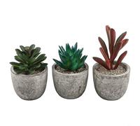 Set decorativo di 3 piante grasse artificiali in vaso, per uso domestico e ufficio, aggiungendo verde senza necessità di irrigazione (set 2)