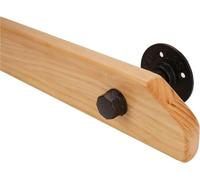 Set decorativo in legno per interni - 100 cm ringhiera antiscivolo per scale con robuste staffe in ferro battuto nero - Complete il Solution