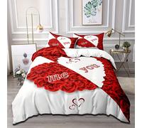 Set decorativo per camera da letto o degli ospiti /3 pezzi, con un e confortevole set copripiumino a forma di cuore con che due federe, ma non il o gli imbottiti.