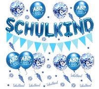 Set decorativo per il primo giorno di scuola, per ragazzi e ragazze, palloncini, ghirlande, palloncini, coriandoli - decorazione per laurea, insegnamento scolastico e feste di inizio scolastico, feste