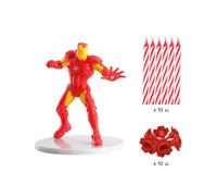 Set Decorazione Avengers per Torta con Candeline più Cake Topper. Marvel Iron Ma