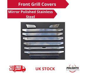 Set decorazione griglia anteriore 9x acciaio inox lucido a specchio per SCANIA R