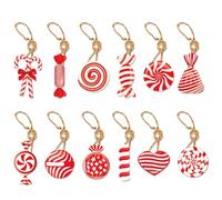 Set Decorazioni Natalizie - 12 Pezzi Pendenti Caramella | Addobbi Per Albero Di Natale | per Feste Interno Auto Party Inverno Festival Posto di Lavoro Soffitto Compleanno Interno Casa