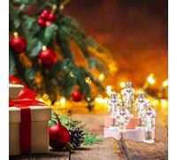 Set Decorazioni Natalizie 5 Pezzi Schiaccianoci Oro Argento da Appendere Ornamen