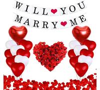 Set Decorazioni Per Proposta Di Matrimonio, Striscione Will You Marry Me, Palloncino Foil A Cuore, Decorazione Romantica Per San Valentino, Fidanzamento