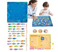 Set del Gioco di Magnetica | Giocattolo per Le Abilità Motorie Fini,attività con Pesci di Legno - per Bambini a Prima Infanzia Ragazzi Festa di Compleanno Scuola 'Infanzia