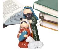 Set del Presepe Decorazione Religiosa da Tavolo e Scrivania con Sacra | Statuine del Presepe Per Appartamento con Mensola del e Ingresso Sala Soggiorno Casa Festa Vacanze D