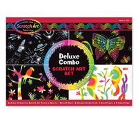 Melissa & Doug- Scratch Art-Combo de Luxe Fogli di Disegni, Multicolore, 15981