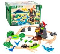BRIO World - Set Deluxe Ferrovia a Tema Dinosauri, Set Costruzioni Trenino in Legno, Giocattolo per Bambino e Bambina 3+ Anni