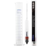 Set Densimetro con Termometro e Cilindro - Misuratore Densità Marino | per acquari marini, densimetro con termometro e cilindro in vetro borosilicato 3.3, misura densità e salinità