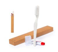 Set dentale eco-friendly con spazzolino da denti di canna di grano e dentifricio - confezione da 50 kit per la cura orale naturale e sostenibile
