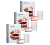 Set dentiera premium, dentiera premium Glidewellpd, dentiera premium Smileasego, set dentiera reline in silicone, morbida e confortevole, kit di riparazione dentiera per uomo e donna (3pcs)