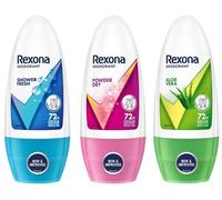 Set deodorante roll on da donna Rexona - doccia fresca, aloe vera, polvere secca