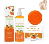Set Detergente Al Caco E Latte Di Capra, Saponetta Profumata Naturale + Bagnoschiuma, Detergente Quotidiano Delicato E Idratante Per Viso, Mani E Corpo (1 Set)