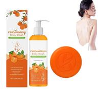 Set Detergente Corpo e Sapone al Cachi - Elimina il Nonenale (odore legato all'invecchiamento), con estratto di cachi giapponese;detergente idratante per zone critiche dietro le orecchie (1 pezzo)
