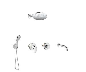 Set deviatore a incasso a 4 vie Hansgrohe Quattro 15930180, elemento esterno per rubinetto d'arresto a incasso Hansgrohe Trio 15932000, 71663000, 26888000, 26277000, 71420000, 27809000, 28272000, 2634