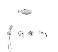 Set deviatore a incasso a 4 vie Hansgrohe Quattro 15930180, rubinetto per doccia Hansgrohe Vernis Blend 71663000, 15932000, 26888000, 26277000, 71420000, 27809000, 28272000, 26340000