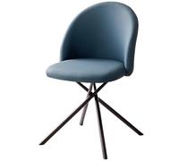 Set di 1 2 4 6 sedie girevoli a 360°, sgabelli da cucina imbottiti con schienale, gambe in metallo, comode, per casa e ufficio, supporta fino a 100 kg, blu scuro