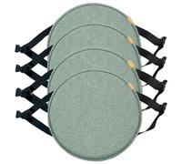Set di 1/2/4 cuscini rotondi per sedie, antiscivolo, con lacci, per sgabelli e sedie da cucina, 40 cm, verde nostalgico, comodi ed eleganti, per la decorazione della casa