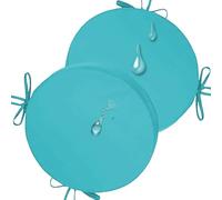 Set di 1/2/4 Cuscino per Sedia Rotondo Esterni, Spessore 5/8cm, Cuscini per Sgabello, Con laccetti, Impermeabili, Sfoderabili, Cuscini per Sedie for Interni ed Esterni, Giardino, Patio(G14,40x5cm/2pcs