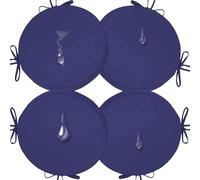 Set di 1/2/4 Cuscino per Sedia Rotondo Esterni, Spessore 5/8cm, Cuscini per Sgabello, Con laccetti, Impermeabili, Sfoderabili, Cuscini di Seduta for Interni ed Esterni, Giardino, Patio(H8,45x5cm/4pcs)