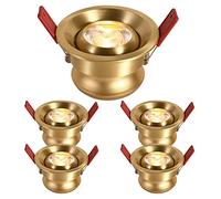 Set di 1/3/5/7/10 luci da Incasso a LED in Ottone da 10 W, Finitura deflettore Interamente in Rame da 3 Pollici, Cri95, faretto retrofit a Luce Diurna, ano reabile 35°, faretto retrofit a LED d