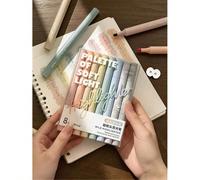 Set di 1/8 penne evidenziatore morbide e leggere, penne pastello con punta obliqua a prova di perdite e protezione per gli occhi, ideali come cancelleria estetica per appunti di studenti, diari, plann