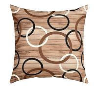 Set di 1 federa per cuscino a cerchio per bambini, 40,6 x 40,6 cm, motivo geometrico geometrico, decorazione per la stanza, stile vintage, in legno