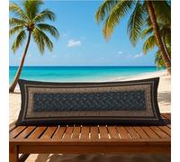 Set di 1 Federe Cuscini da Esterno 40x145cm Impermeabili Copricuscini Giardino Fodere Cuscino da Lancio per Letto Divano Mobili Patio Decor Flax Cuscini Nero Fiore PjY2446 W-7