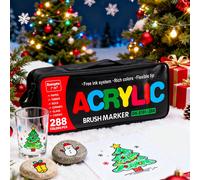 Set di 1 Guangna di pennarelli acrilici a punta morbida a goccia diretta, pennarelli impermeabili per disegno a mano libera, graffiti, schizzo, colorazione ad acquerello, articoli da cancelleria per s