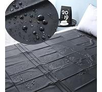 Set di 1 pezzi nero impermeabile lenzuola di plastica PVC copria per proteggere il materasso dall'umidità-220X130CM