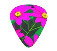 Set di 1 plettri per chitarra con motivo floreale con foglie viola e rosse, materiale ABS di alta qualità, vari spessori, migliora la tua esperienza di suono