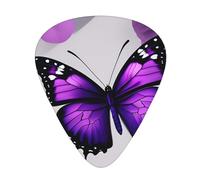 Set di 1 plettri viola con farfalla e fiore, materiale ABS di alta qualità, vari spessori, migliora la tua esperienza di suono