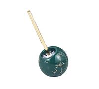 Set di 1 portascopino in ceramica con supporto a cupola da pavimento | Design moderno e minimalista, impugnatura ergonomica antiscivolo, setole morbide, facili da riporre(Dark Green)