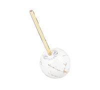 Set di 1 portascopino in ceramica con supporto a cupola da pavimento | Design moderno e minimalista, impugnatura ergonomica antiscivolo, setole morbide, facili da riporre(White)